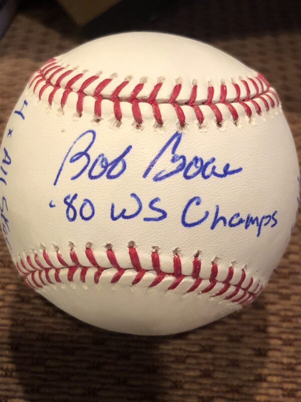 Bob Boone Autographed Stat Baseball