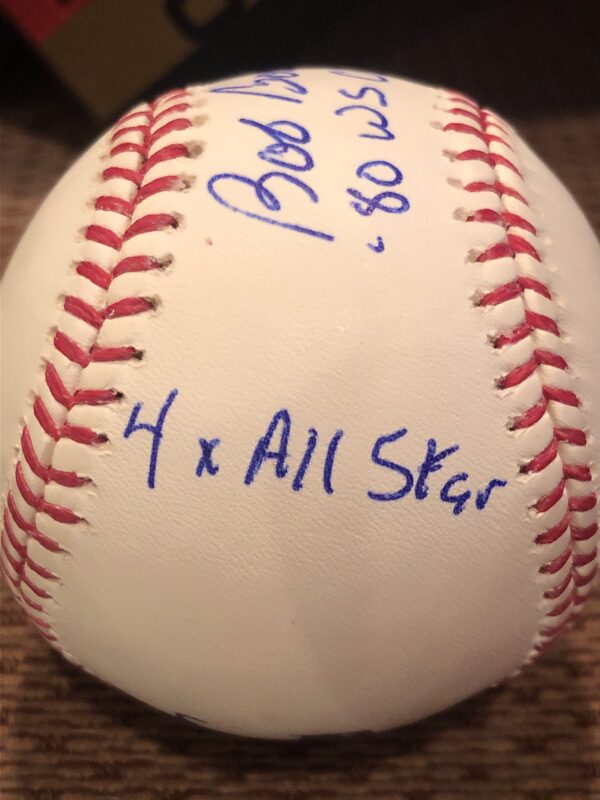 Bob Boone Autographed Stat Baseball - Image 3