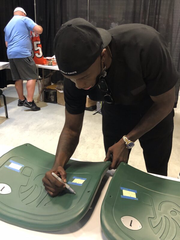 Chad Johnson Autographed Paul Bryant Stadium Seat Back with Inscription - Image 2