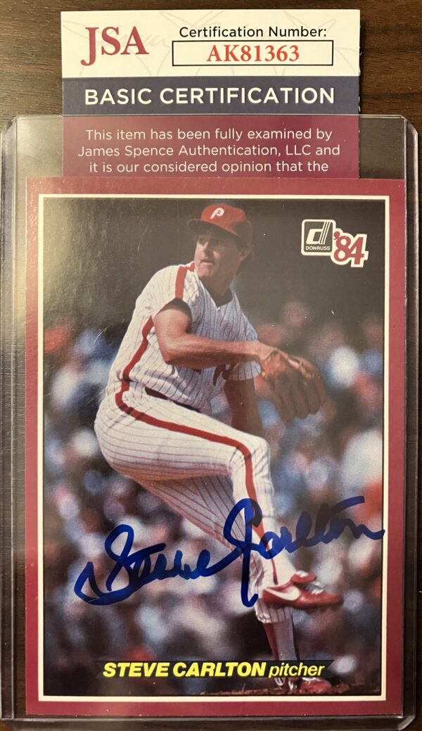 Steve Carlton Autographed 1984 Donruss Action All-Stars