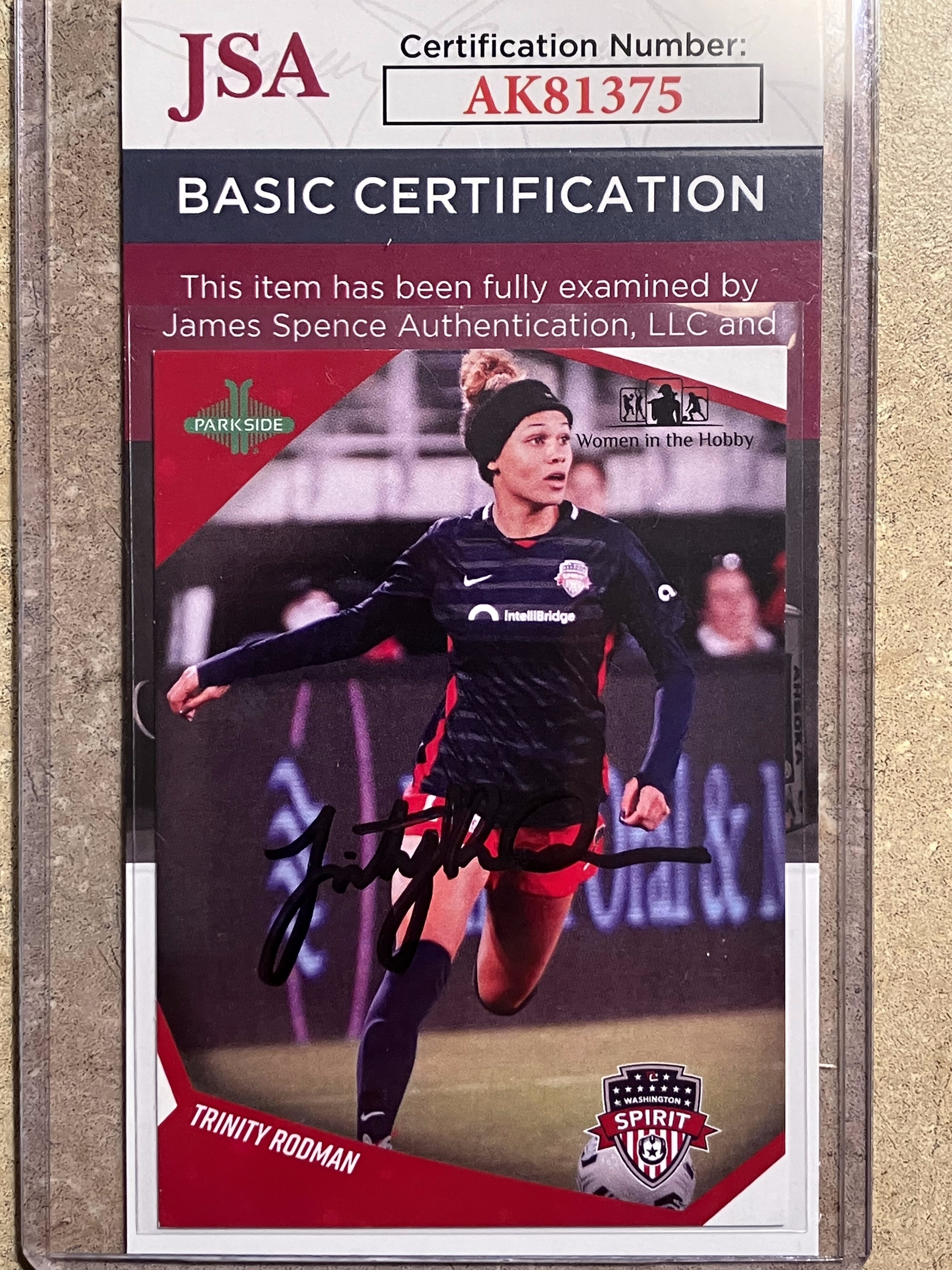 Trinity Rodman Autographed 2022 Parkside NWSL Trading Card