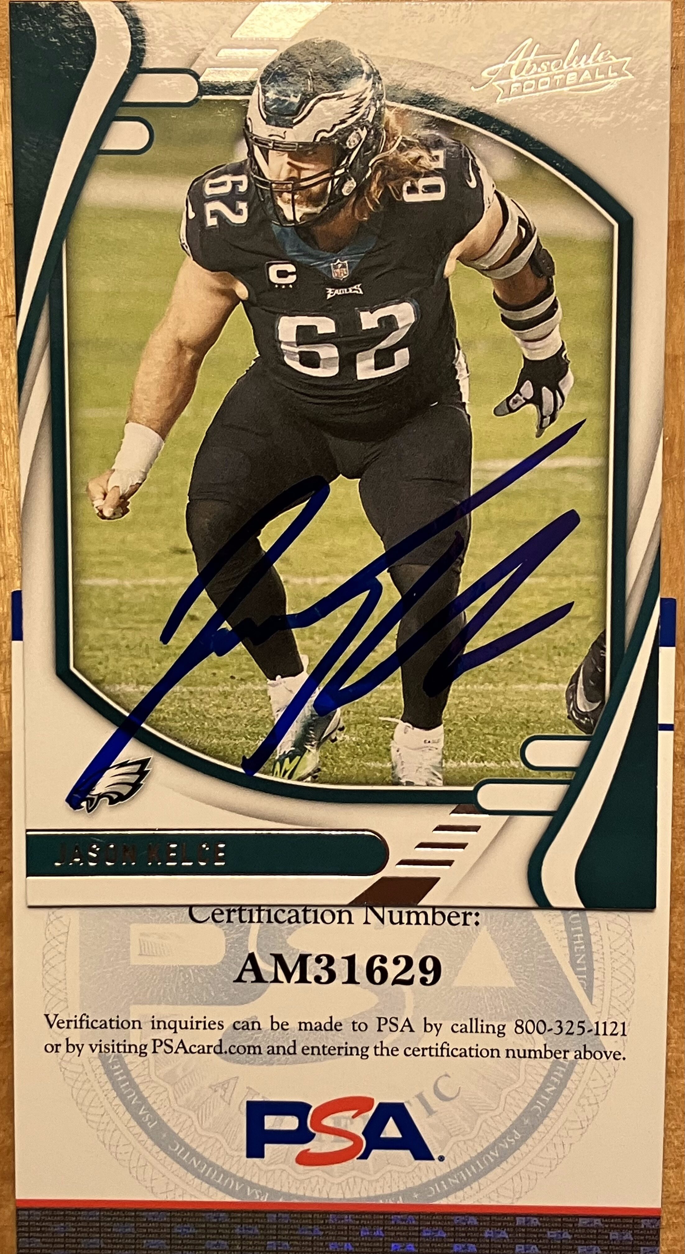 Jason Kelce Autographed 2021 Absolute Football