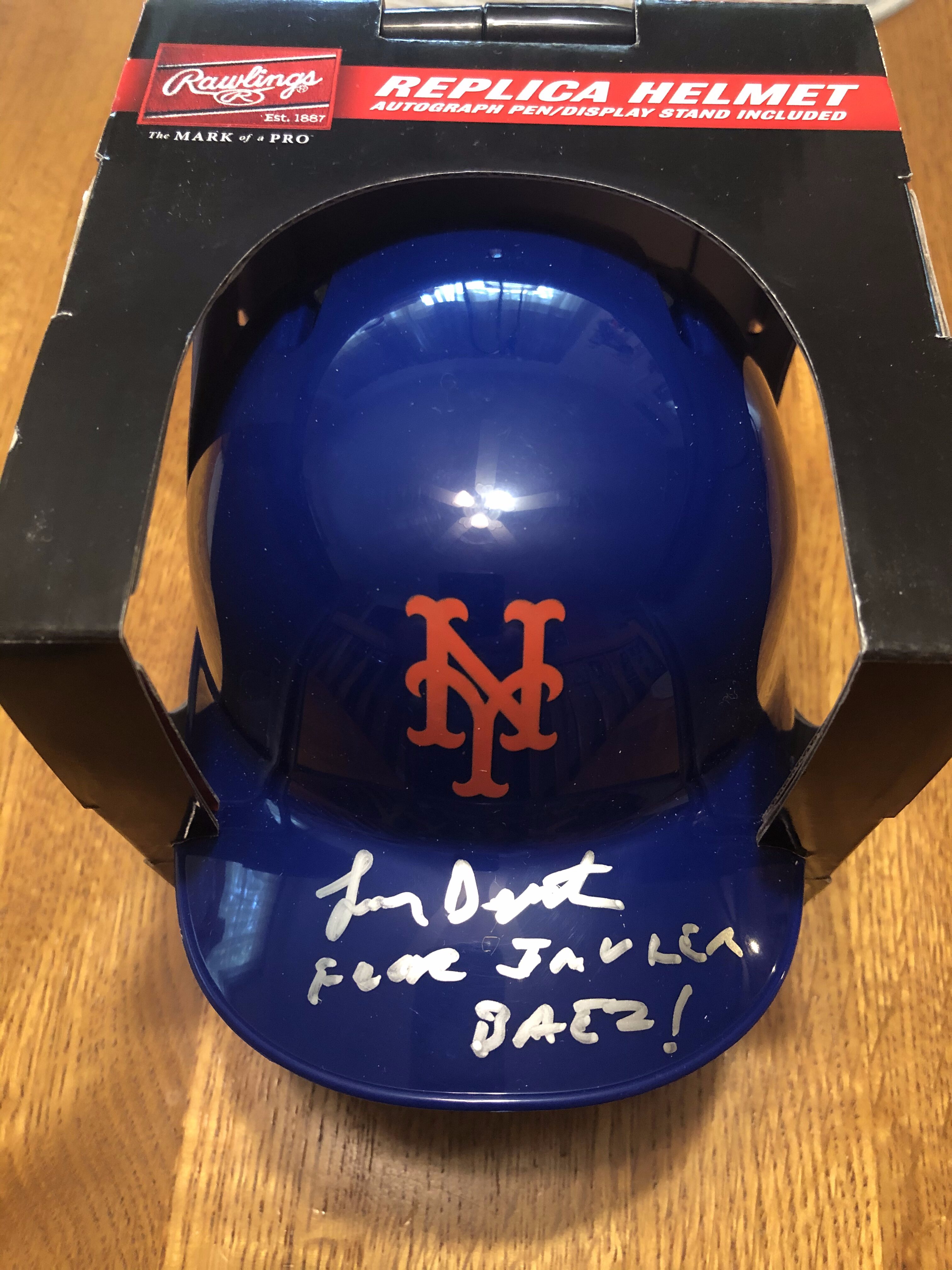 Lenny Dykstra Autographed NY Mets Mini Helmet with Unique Inscription
