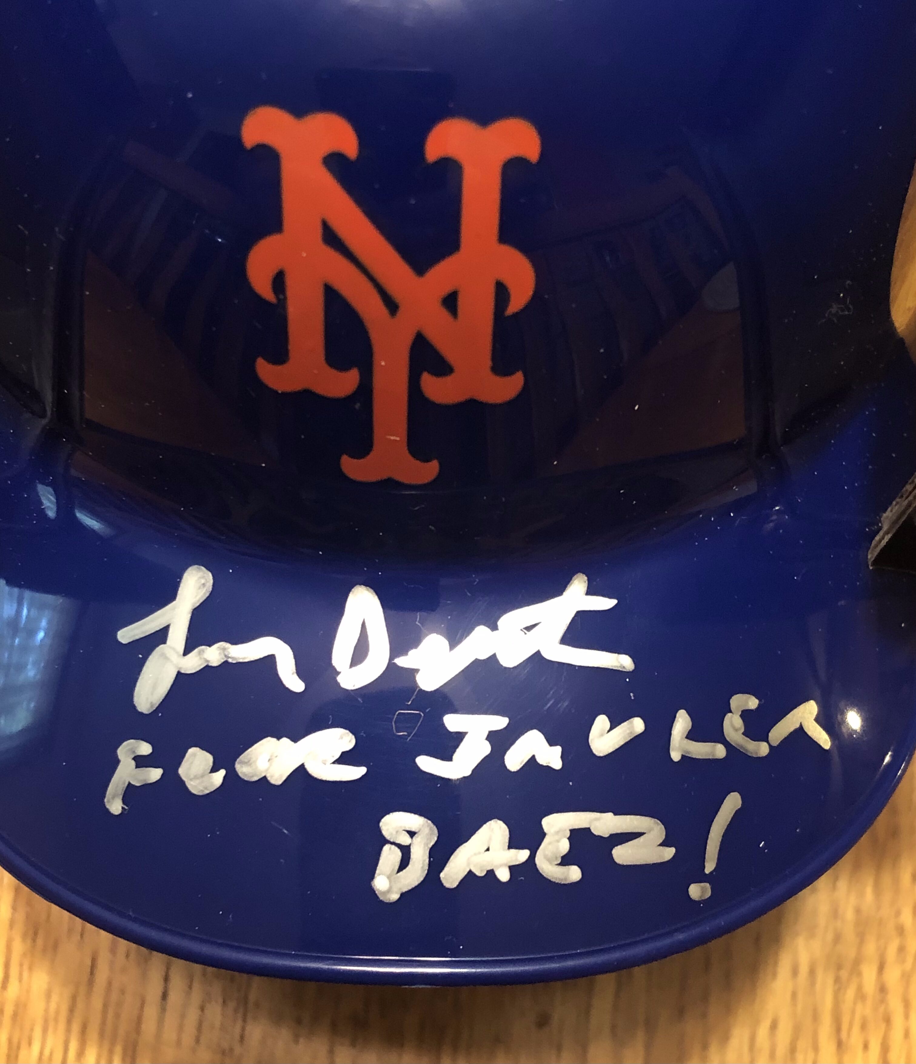 Lenny Dykstra Autographed NY Mets Mini Helmet with Unique Inscription - Image 2