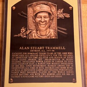 Alan Trammell Autographed Hall of Fame Postcard