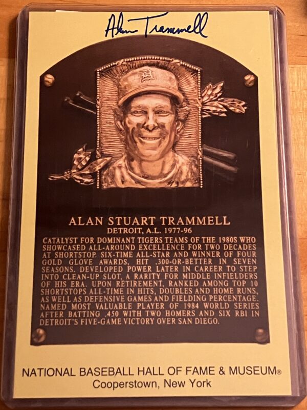 Alan Trammell Autographed Hall of Fame Postcard