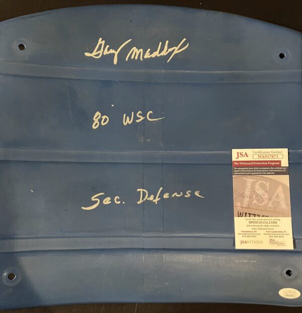 Garry Maddox Autographed Veterans Stadium Seat Bottom with Inscriptions