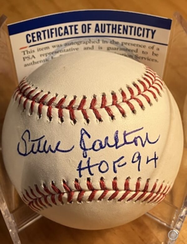 Steve Carlton Autographed Baseball with Inscription