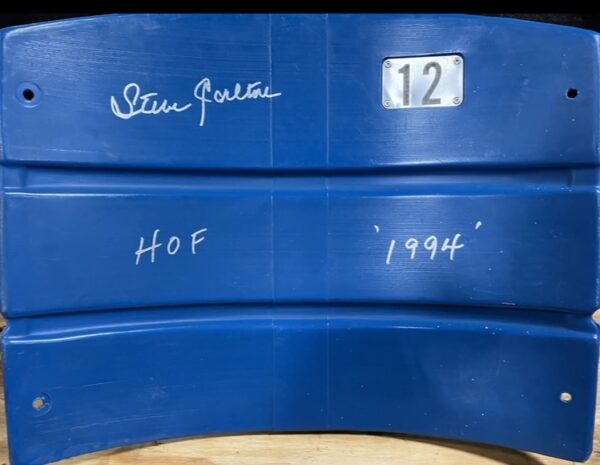 Steve Carlton Autographed Veterans Stadium Seat Back with Inscription