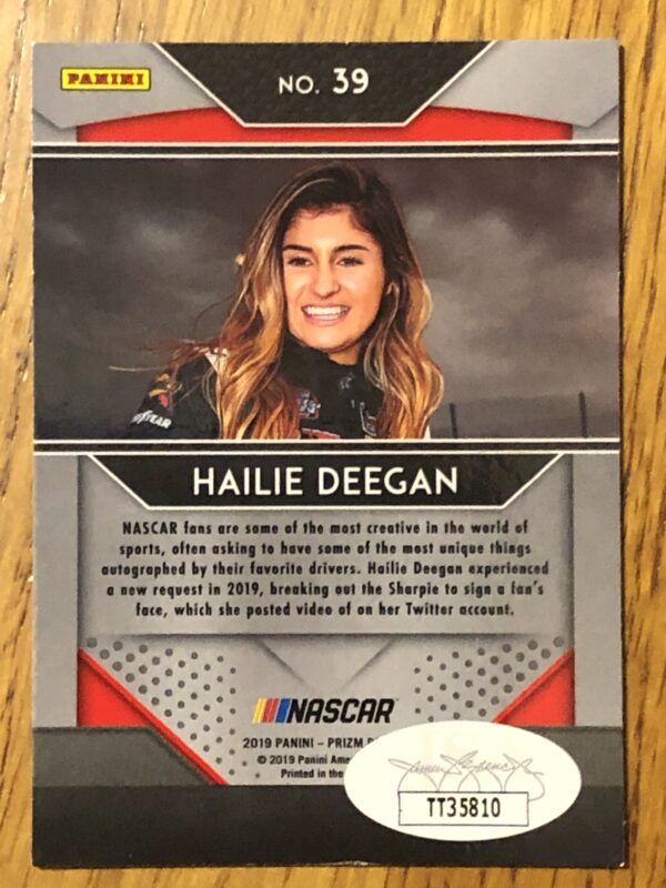 Hailie Deegan Autographed 2019 Panini Prizm Trading Card - Image 2