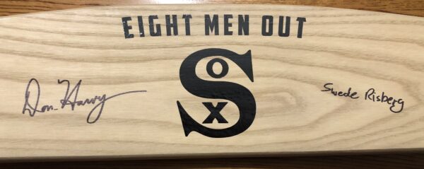 Don Harvey Autographed "Eight Men Out" Custom Wooden Seat Panel with Inscription - Image 2