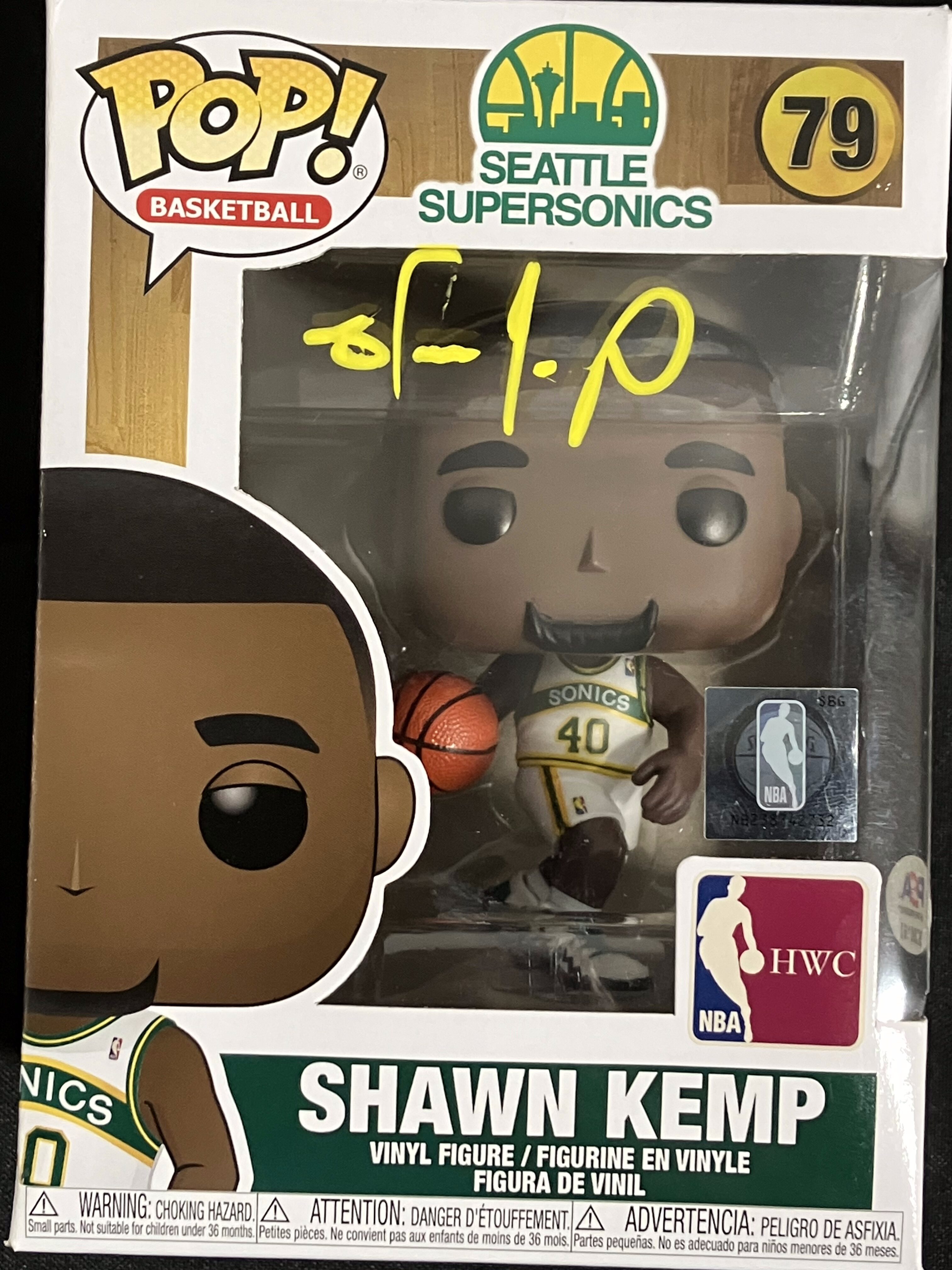 Shawn Kemp Autographed Seattle Supersonics Funko Pop