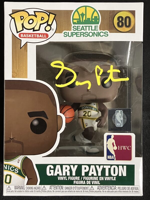 Gary Payton Autographed Seattle Supersonics Funko Pop