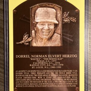Whitey Herzog Autographed Hall of Fame Postcard
