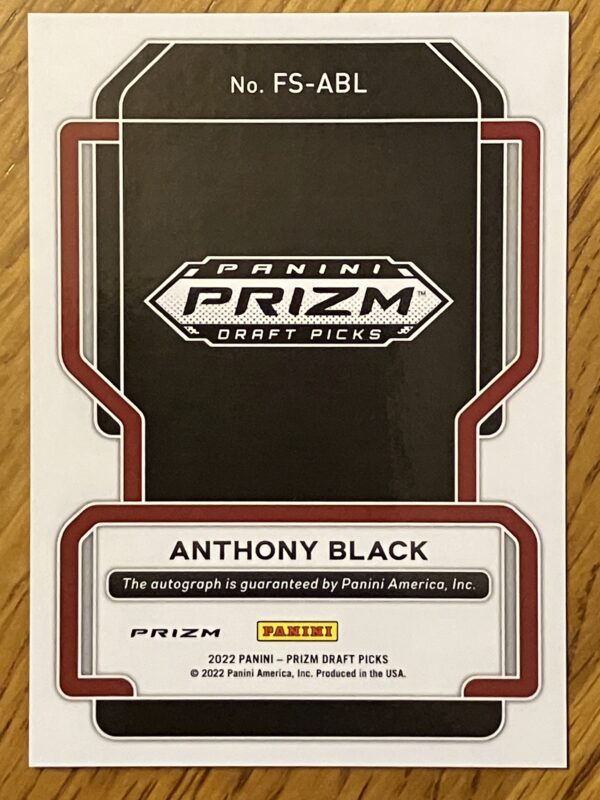 Anthony Black 2022 Panini Prizm Draft Picks Green Autographed Card - Image 2