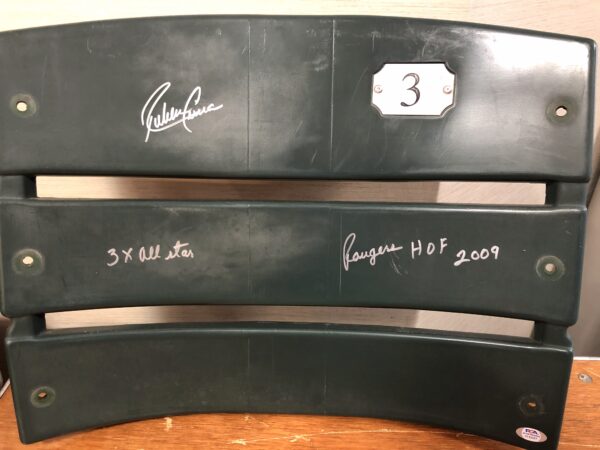 Ruben Sierra Autographed Ballpark at Arlington Stadium Seat Back with Inscriptions