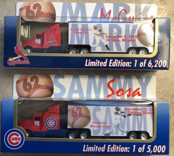 Mark McGwire/Sammy Sosa 1998 Collectible 62 HR Commemorative Haulers (set of 2)