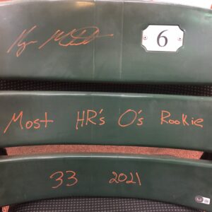 Ryan Mountcastle Autographed #6 Camden Yards Stadium Seat Back with Inscription