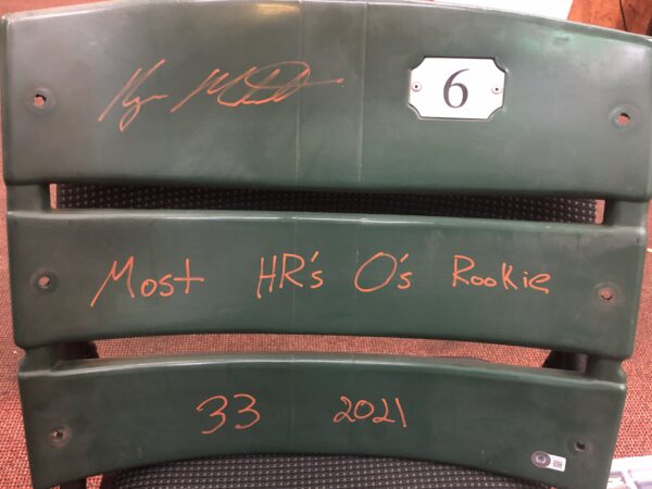 Ryan Mountcastle Autographed #6 Camden Yards Stadium Seat Back with Inscription