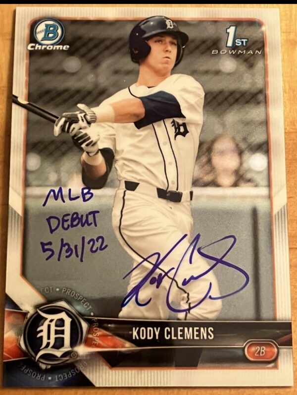 Kody Clemens Autographed 2018 Bowman Chrome 1st Card with Inscription