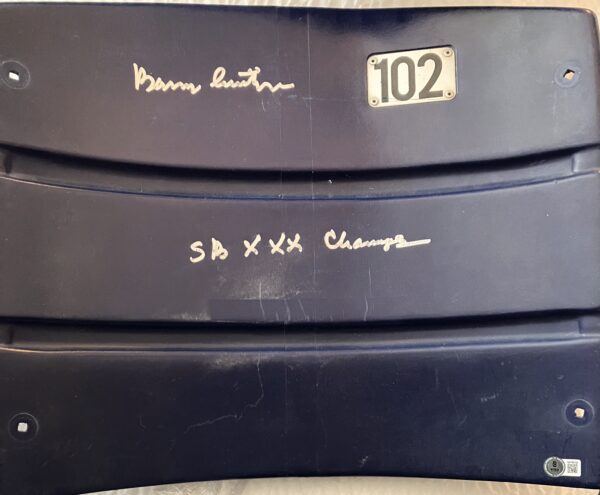 Barry Switzer Autographed Texas Stadium Seat Back with Inscription