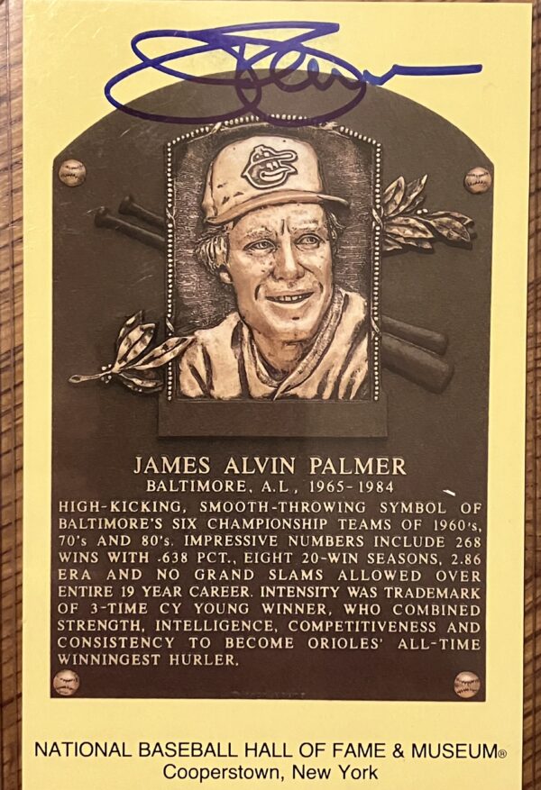 Jim Palmer Autographed HOF Postcard