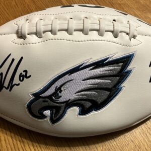 Jason Kelce Autographed Philadelphia Eagles White Panel Football with Inscription