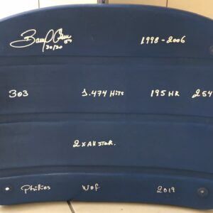 Bobby Abreu Autographed Veterans Stadium "Stat" Seat Back with 7 Inscriptions
