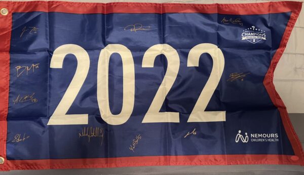 2022 Philadelphia Phillies NL East Champion Pennant Flag Autographed by 10
