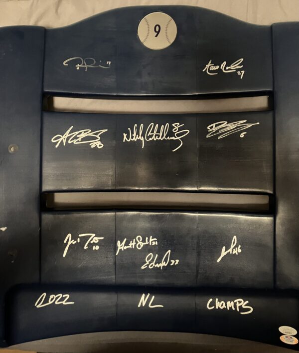 Philadelphia Phillies Citizens Bank Park 2022 NL Champs Multi-Signed Seat Back