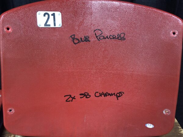 Bill Parcells Autographed Meadowlands Stadium Seat Back with Inscription