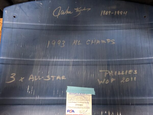 John Kruk Autographed Veterans Stadium "Stat" Seat Bottom