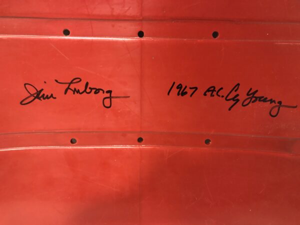 Jim Lonborg Autographed Fenway Park Seat Bottom with Inscription - Image 2