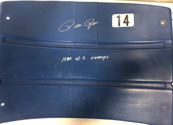 Pete Rose Autographed #14 Veterans Stadium Seat Back with Inscription