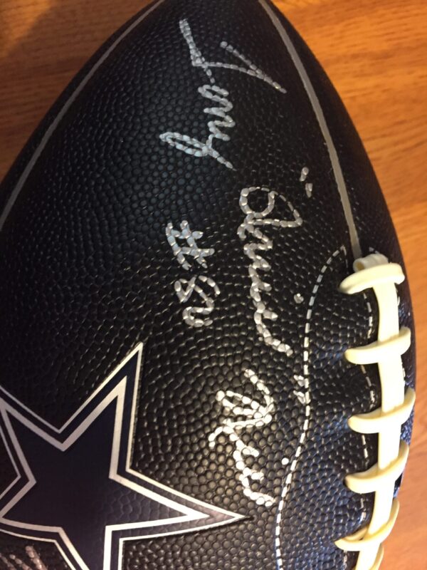 Drew Pearson/Tony Hill Autographed Dallas Cowboys Black Logo Football - Image 3