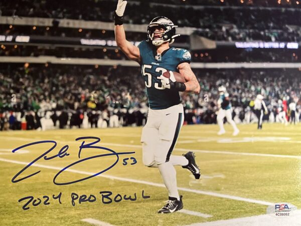 Zack Baun Autographed Philadelphia Eagles 8x10 Photo with Inscription