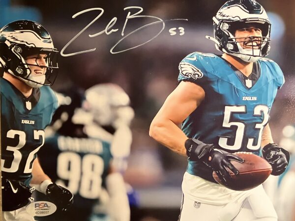 Zack Baun Autographed Philadelphia Eagles 8x10 Photo