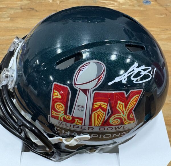 AJ Brown Autographed Philadelphia Eagles SB LIX Champions Mini Helmet