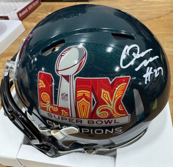 Quinyon Mitchell Autographed Philadelphia Eagles SB LIX Champions Mini Helmet