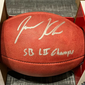 Jason Kelce Autographed Philadelphia Eagles Game Model Football with Inscription