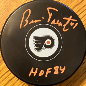 Bernie Parent Autographed Philadelphia Flyers Autographed Puck with Inscription
