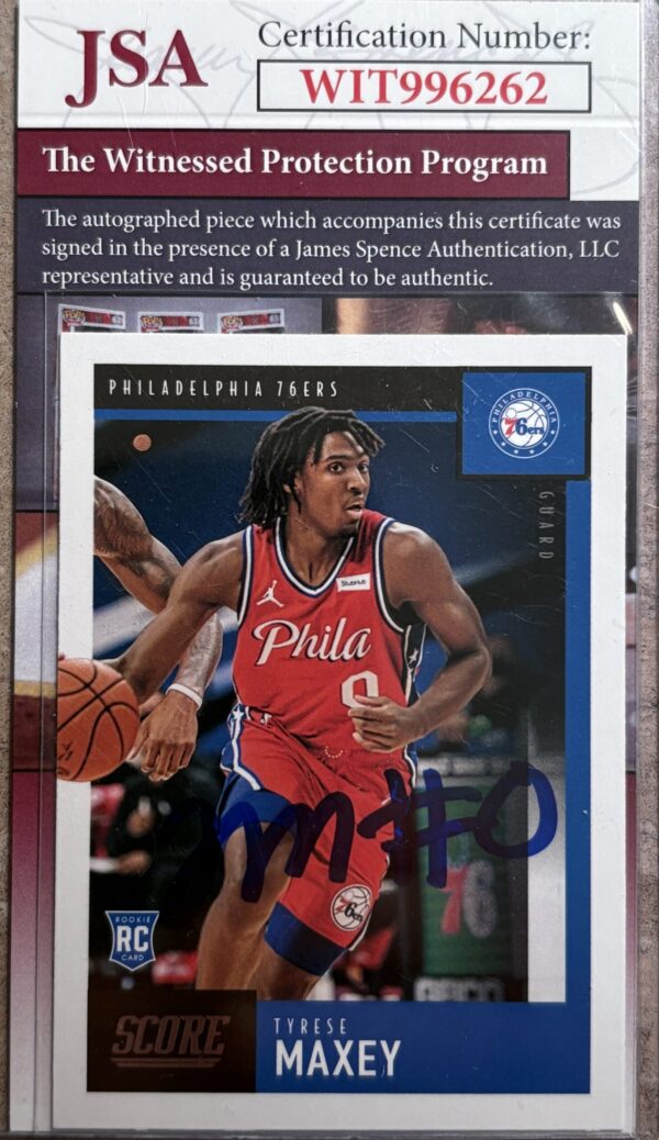 Tyrese Maxey Autographed 2020/21 Panini Chronicles Score Rookie