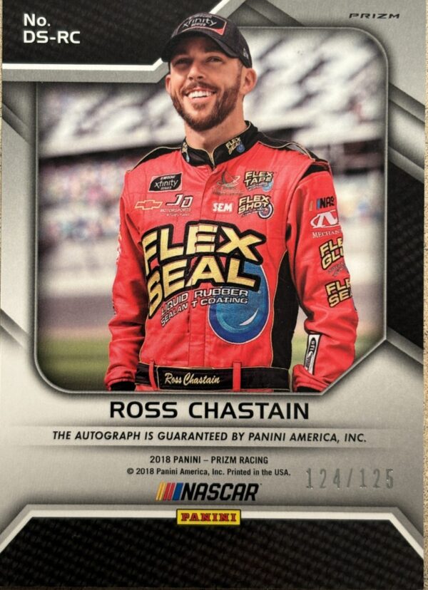 Ross Chastain Autographed 2018 Panini Prizm 124/125 Trading Card - Image 2