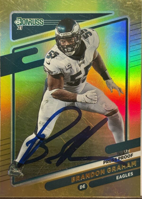 Brandon Graham Autographed 2021 Donruss Gold Foil