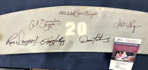 Memorial Stadium 1983 World Series Champions Multi-Signed Wooden Seat Panel