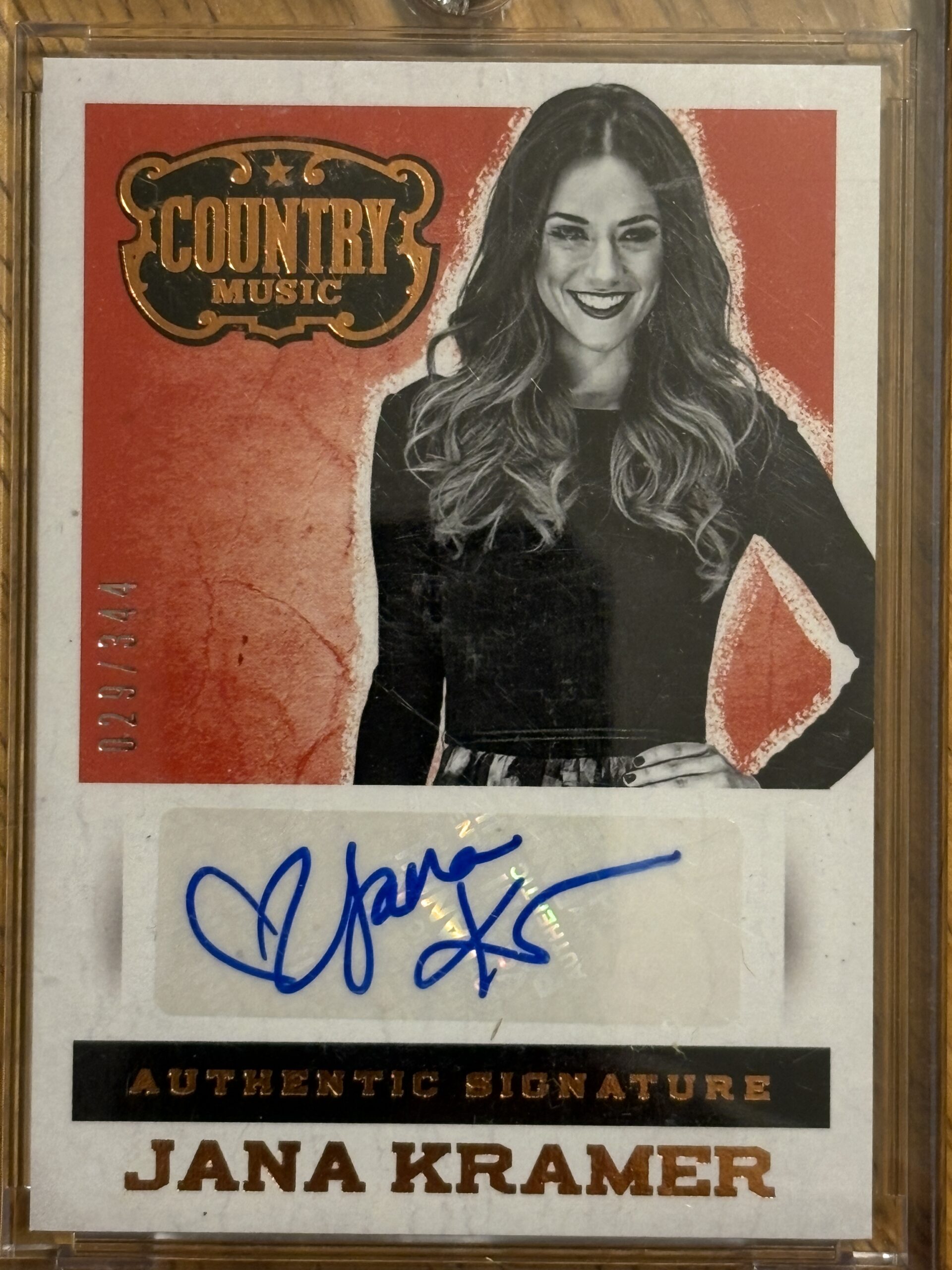 Jana Kramer Autographed Panini Country Music Authentic Signature 029/344