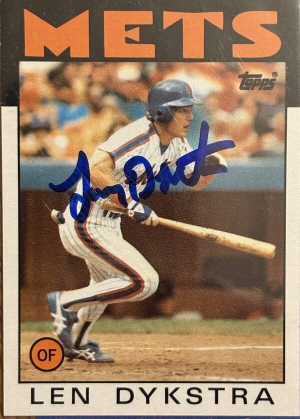 Lenny Dykstra Autographed 1986 Topps Rookie