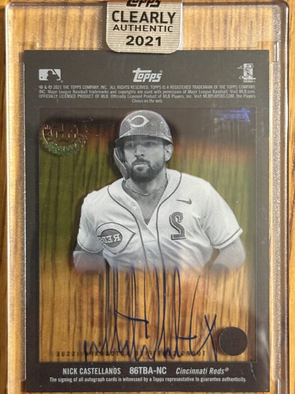 Nick Castellanos Autographed 2021 Topps Clearly Authentic - Image 2