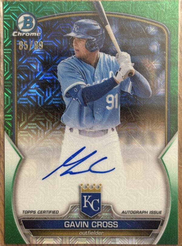Gavin Cross Autographed 2022 Bowman Chrome Green 85/99