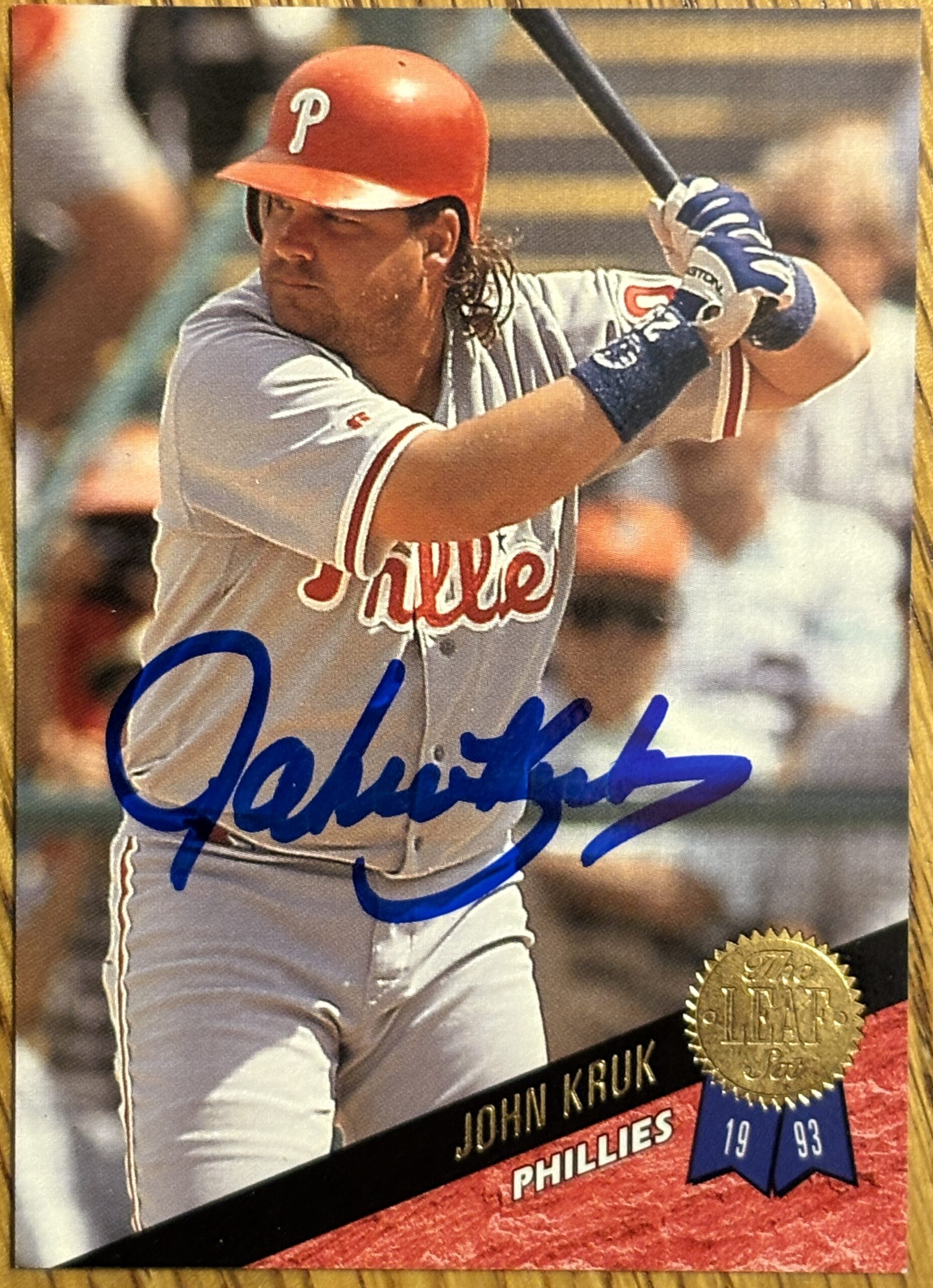 John Kruk Autographed 1993 Leaf